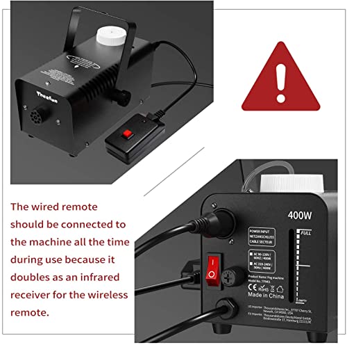 Fog Machine, Theefun Portable Wireless Remote Control Smoke Machine with High Output of 2000CFM for Disco, DJ, Party, Stage, Wedding, Halloween, Xmas