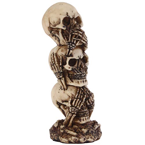 BESPORTBLE Resin Skull Head Skull Statue Sculpture Figure Skeleton, Halloween Vintage Home Decoration Accessories Modern Ornaments Figurines Crafts