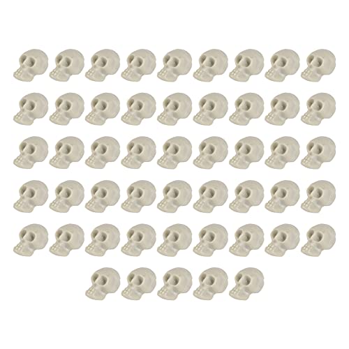 Holibanna 50pcs Halloween Plastic Skull Head Mini Skull Bone Model Fake Skull Toys Realistic Skeleton Skull for Halloween Desktop Decor