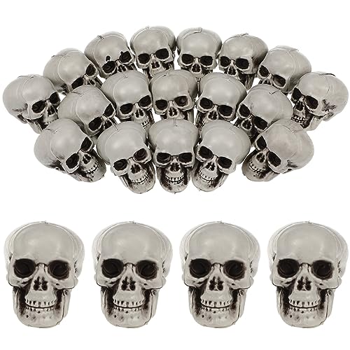 NUOBESTY 18pcs Mini Plastic Skull Heads Realistic Skeleton Ornament Halloween Prank Prop Party Decoration Party Favors Toys DIY Gift Accessaries 5CM