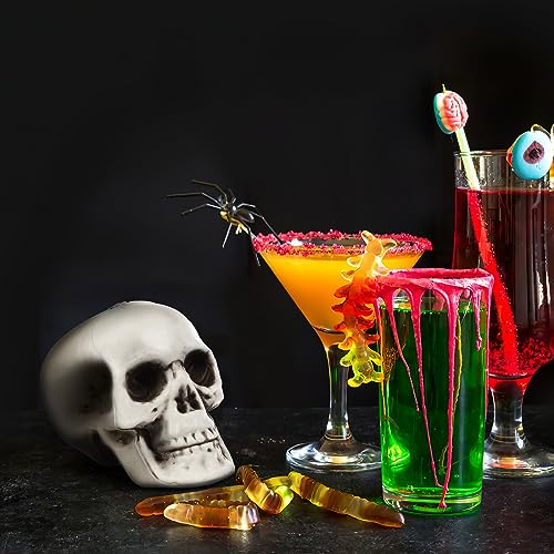 NUOBESTY 18pcs Mini Plastic Skull Heads Realistic Skeleton Ornament Halloween Prank Prop Party Decoration Party Favors Toys DIY Gift Accessaries 5CM