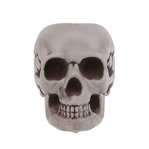 Amosfun Skull Head Decoration Realistic Looking Scary Skeleton Fake Human Head Molds Haunted House Props
