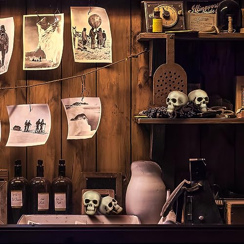 NUOBESTY 18pcs Mini Plastic Skull Heads Realistic Skeleton Ornament Halloween Prank Prop Party Decoration Party Favors Toys DIY Gift Accessaries 5CM