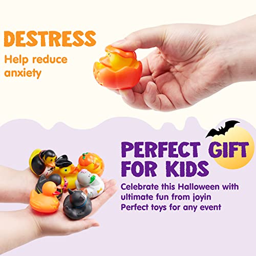 18 Pieces Halloween Fancy Novelty Assorted Rubber Ducks Variety for Fun Bath Squirt Squeaker Duckies, Toy, School Classroom Prizes Ducky, Trick or Treat Fillers and Party Favors