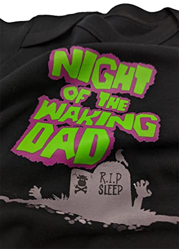 Night of the Waking Dad Zombie Sleepsuit for Boys or Girls | Alternative Funny Horror Movie Baby Outfit | Halloween, Goth Baby Clothes or New Baby Gift | BABY MOO'S UK (as8, age, 6_months, 12_months)
