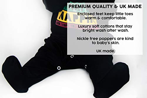 Night of the Waking Dad Zombie Sleepsuit for Boys or Girls | Alternative Funny Horror Movie Baby Outfit | Halloween, Goth Baby Clothes or New Baby Gift | BABY MOO'S UK (as8, age, 6_months, 12_months)