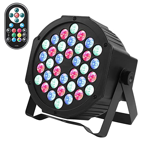 UKing 36 RGB LED Par Light, Sound Activated Disco Lights 72W Strobe Stage Lights with Remote Control 7 Modes Disco Light DJ Light for Indoor Outdoor Party Wedding Club Bars Show Halloween Light
