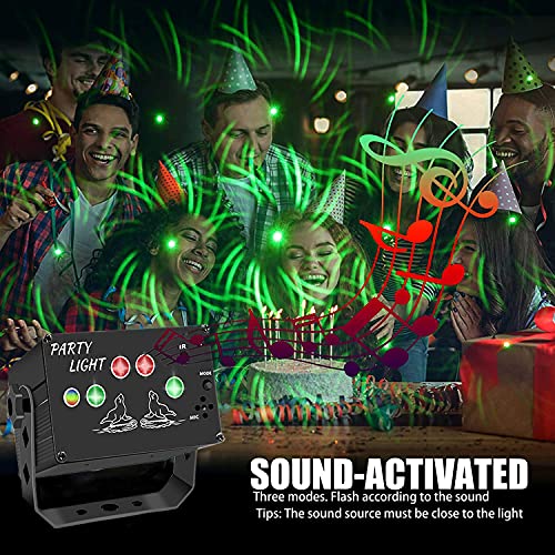 Disco Lights, New Upgraded USB DJ Party Northern Lights,Sound Activated 120 LED Patterns and Strobe Flash Effects with Remote Control for Holidays, Parties, Halloween and Christmas (Black)