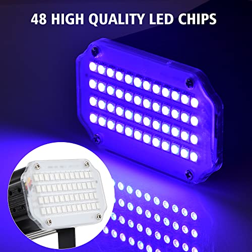 Mini Strobe Lights, 48 LED Disco Lights, Upgraded Party Light with Remote Control, Sound Activated and Speed Control LED Disco Lights for Disco, Wedding, Christmas, Halloween, and Party