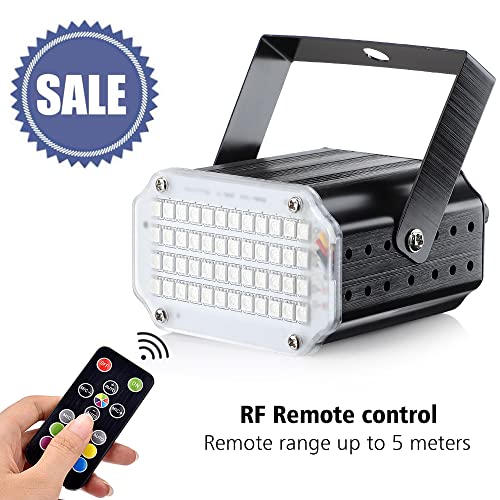 Mini Strobe Lights, 48 LED Disco Lights, Upgraded Party Light with Remote Control, Sound Activated and Speed Control LED Disco Lights for Disco, Wedding, Christmas, Halloween, and Party
