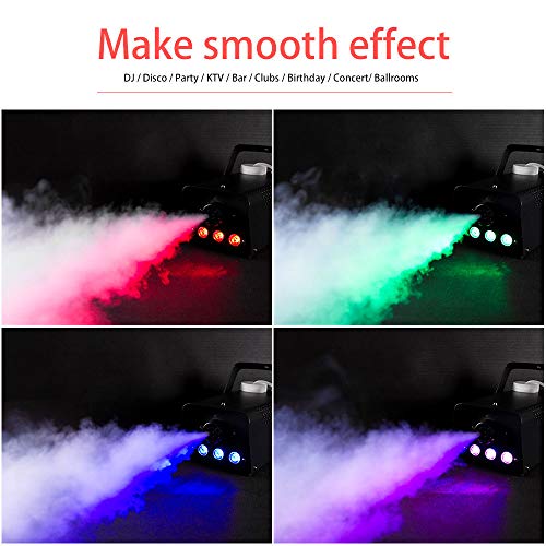 Fog Machine 500W Smoke Machine3 RGB LED & Wireless Remote Control, DELIBANG 0.3L Capacity 60s Continuous Fog Party Smoke Machine 140m³/min Spray Distance 6mParty Halloween Stage Effect (TT57)