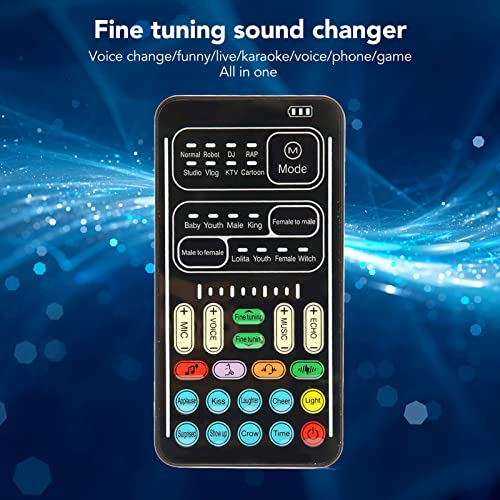 Portable Voice Changer, Voice Disguiser Sound Effects Machine with Adjustable Voice Functions, Voice Modulator Sound Changer Sound Card for PS4 Computer PC Laptop Game Devices(I9 English Edition)
