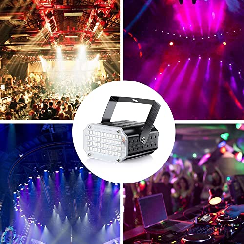 Mini Strobe Lights, 48 LED Disco Lights, Upgraded Party Light with Remote Control, Sound Activated and Speed Control LED Disco Lights for Disco, Wedding, Christmas, Halloween, and Party