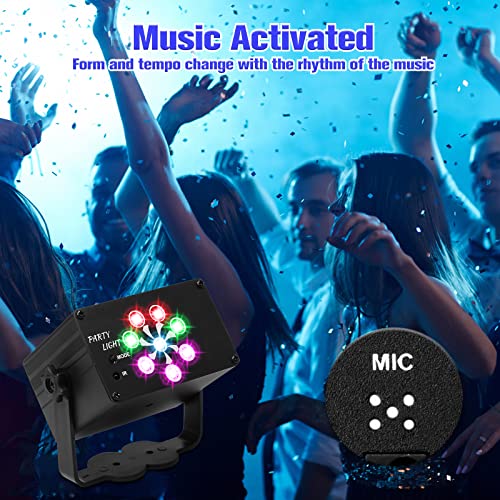 Katomi Disco Lights with Strobe Projector 240 Patterns Effects,Remote Control Mini LED UV Party Lamp with Music Activated for Birthday,Home Gathering, Christmas,Halloween,Stage Rave USB Powered