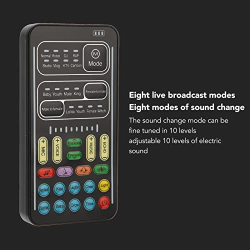 Portable Voice Changer, Voice Disguiser Sound Effects Machine with Adjustable Voice Functions, Voice Modulator Sound Changer Sound Card for PS4 Computer PC Laptop Game Devices(I9 English Edition)