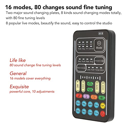Portable Voice Changer, Voice Disguiser Sound Effects Machine with Adjustable Voice Functions, Voice Modulator Sound Changer Sound Card for PS4 Computer PC Laptop Game Devices(I9 English Edition)