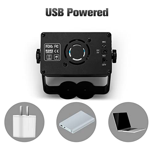 Katomi Disco Lights with Strobe Projector 240 Patterns Effects,Remote Control Mini LED UV Party Lamp with Music Activated for Birthday,Home Gathering, Christmas,Halloween,Stage Rave USB Powered