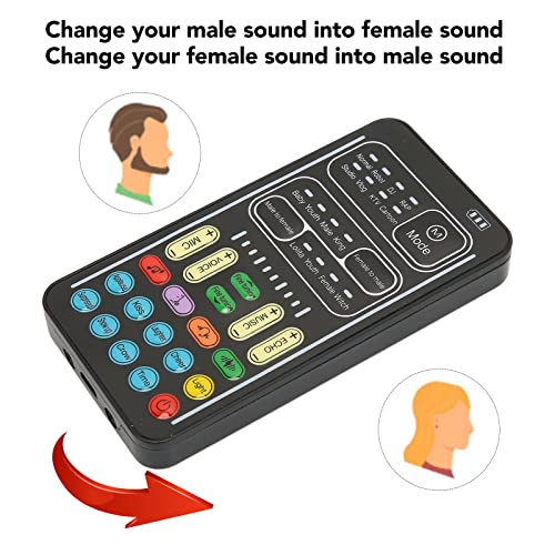 Portable Voice Changer, Voice Disguiser Sound Effects Machine with Adjustable Voice Functions, Voice Modulator Sound Changer Sound Card for PS4 Computer PC Laptop Game Devices(I9 English Edition)
