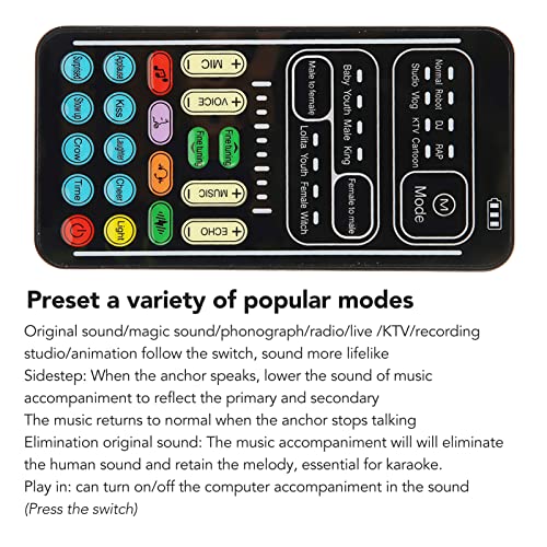 Portable Voice Changer, Voice Disguiser Sound Effects Machine with Adjustable Voice Functions, Voice Modulator Sound Changer Sound Card for PS4 Computer PC Laptop Game Devices(I9 English Edition)