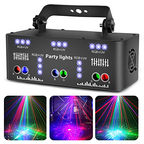 Disco Light Party Light, LED RGB Light DJ Projector Music Controlled DJ Disco Lights, DMX Effect Spotlight for KTV Family Reunion Wedding Birthday Halloween