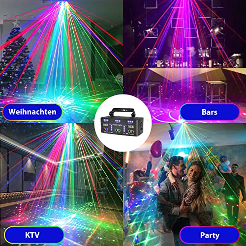 Disco Light Party Light, LED RGB Light DJ Projector Music Controlled DJ Disco Lights, DMX Effect Spotlight for KTV Family Reunion Wedding Birthday Halloween