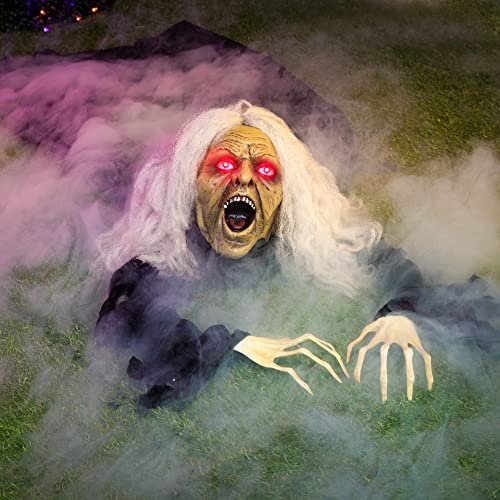 JOYIN Halloween Outdoor Decoration Light up with Grounderbreaker with Sound Effect, Scary Halloween Props Décor Best Halloween Decorations, Haunted House Outdoor, Lawn, Yard Decor