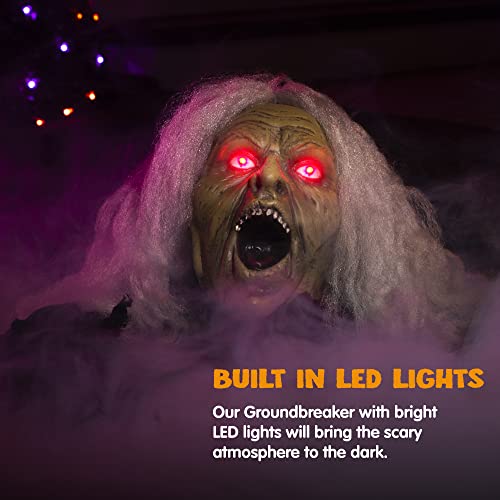 JOYIN Halloween Outdoor Decoration Light up with Grounderbreaker with Sound Effect, Scary Halloween Props Décor Best Halloween Decorations, Haunted House Outdoor, Lawn, Yard Decor