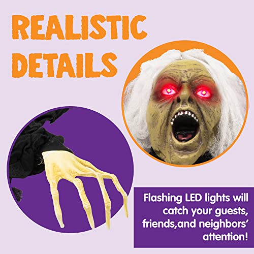 JOYIN Halloween Outdoor Decoration Light up with Grounderbreaker with Sound Effect, Scary Halloween Props Décor Best Halloween Decorations, Haunted House Outdoor, Lawn, Yard Decor