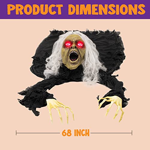 JOYIN Halloween Outdoor Decoration Light up with Grounderbreaker with Sound Effect, Scary Halloween Props Décor Best Halloween Decorations, Haunted House Outdoor, Lawn, Yard Decor
