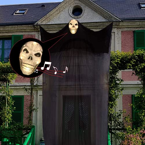 SJEhome Halloween Decoration, Spooky Horror Animated Hanging Ghost with LED and Sound Motion Detector, Decoration for Halloween Children Party Outdoor Garden