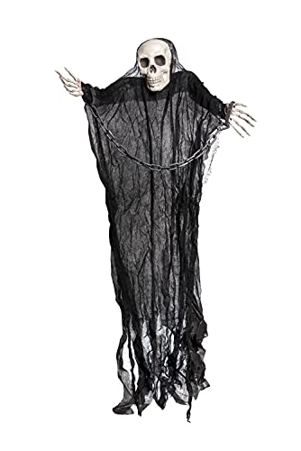 90cm Skeleton In Chains Ghost Skull Halloween Hanging Decoration Grim Reaper Haunted House Prop Scary Spooky