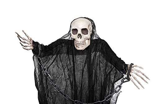 90cm Skeleton In Chains Ghost Skull Halloween Hanging Decoration Grim Reaper Haunted House Prop Scary Spooky
