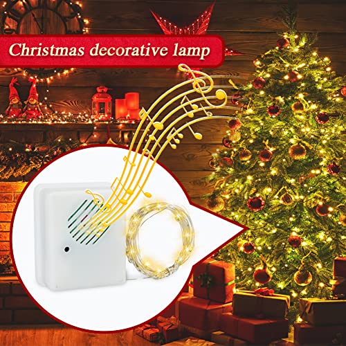 BAISE DIY Christmas Sound Sensor with 3m/9.8ft LED String Lights, Christmas Music Speaker with Decorative Lights, Christmas Song Voice-activated Props for Party Xmas Tree Decor