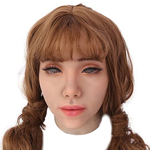 U-CHARMMORE Female Mask Named Kathy Female Face Silicone Crossdresser Transvestite Halloween Drag Queen (color 1)