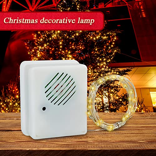 BAISE DIY Christmas Sound Sensor with 3m/9.8ft LED String Lights, Christmas Music Speaker with Decorative Lights, Christmas Song Voice-activated Props for Party Xmas Tree Decor