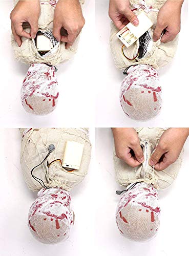 JOYIN 35" Halloween Animated Hanging Corpse with LED Light Up Eyes & Sound Effect for Indoor and Outdoor Decorations