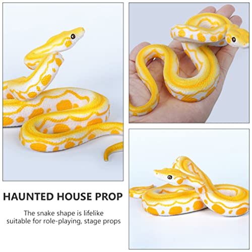 STOBOK Yellow Fake Snake Toy Snake Figure Scary Prank Boa Constrictor Python for Halloween Prank Props