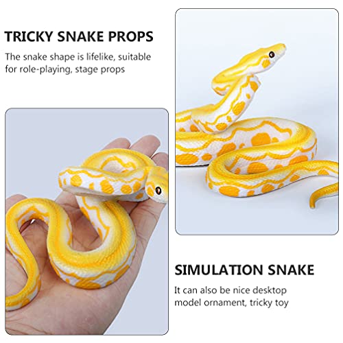 STOBOK Yellow Fake Snake Toy Snake Figure Scary Prank Boa Constrictor Python for Halloween Prank Props