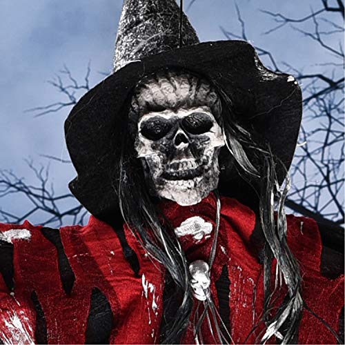 IPENNY Hanging Animated Skeleton Screaming Ghost Halloween Decoration Props for Haunted House Bar Restaurant KTV Décor Horror Pumpkin Skull hanging ghost pendant