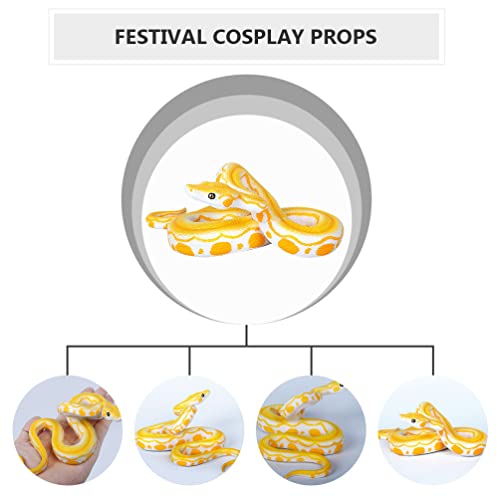 STOBOK Yellow Fake Snake Toy Snake Figure Scary Prank Boa Constrictor Python for Halloween Prank Props