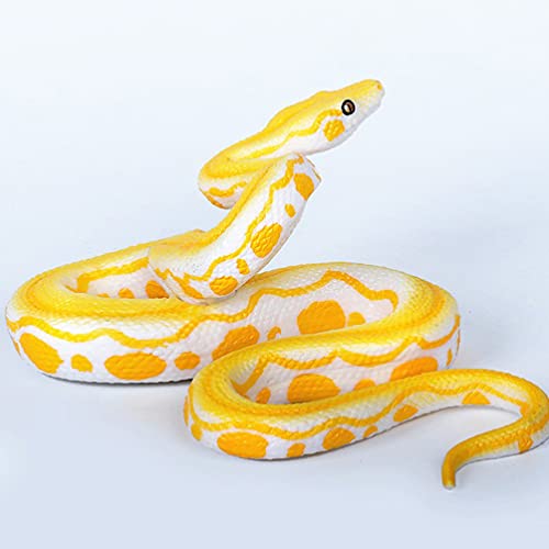 STOBOK Yellow Fake Snake Toy Snake Figure Scary Prank Boa Constrictor Python for Halloween Prank Props