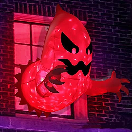 Halloween Inflatable Scary Flying Ghost Broke Out from Window Inflatable with Build-in LED Blow Up Inflatable for Halloween Party Indoor, Outdoor, Yard, Garden, Lawn Decoration, White, 4ft