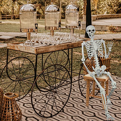 Halloween Posable Skeleton - 165cm Realistic Life Size Human Skeleton Bones with Movable Joints for Halloween Haunted House Decoration