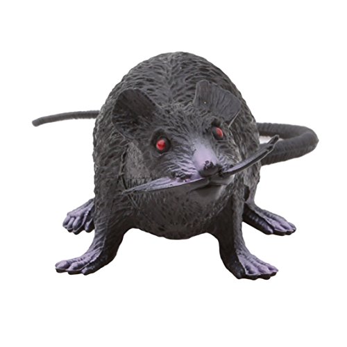 Idiytip Medium Black Nevolty Plastic Simulated Rats Mouse Figures Kids Halloween Tricks Pranks Props Toy