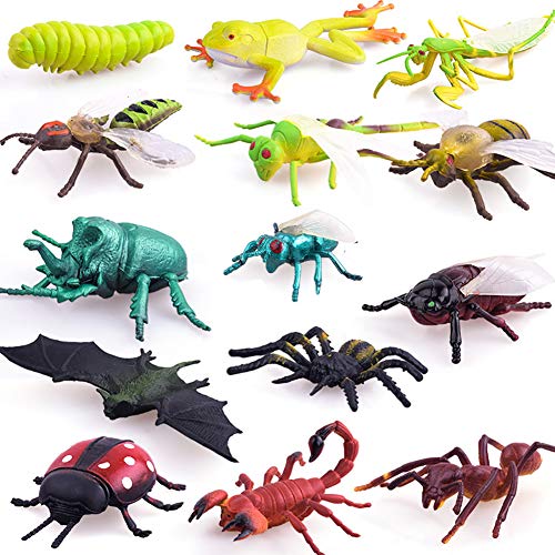 32 Pack of Insects Large Insect Figures Plastic Insect Figures Insect Bugs Large Plastic Insects Figures Halloween and Birthday Gifts Plastic Bugs Plastic Figures