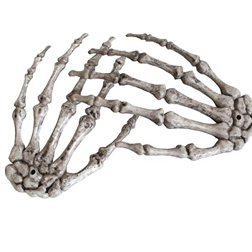 XONOR Halloween Skeleton Hands - Realistic Life Size Severed Plastic Skeleton Hands for Halloween Props Decorations, 2 Pieces(Right & Left)