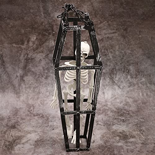 I LOVE FANCY DRESS Hanging Skeleton in Coffin - Full Body Halloween Decoration - 42cm 16 Inch - Creepy - Halloween Props - Pack of 2