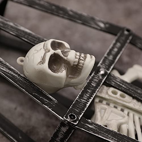 I LOVE FANCY DRESS Hanging Skeleton in Coffin - Full Body Halloween Decoration - 42cm 16 Inch - Creepy - Halloween Props - Pack of 2