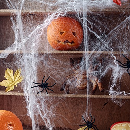 TOYMYTOY 300g Halloween White Luminous Cobweb Night Light Web Decoration for Haunted House