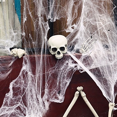 TOYMYTOY 300g Halloween White Luminous Cobweb Night Light Web Decoration for Haunted House